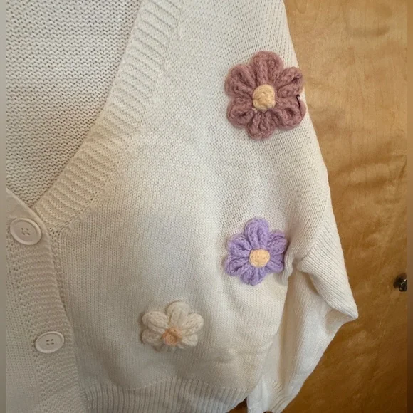 3D Flower Appliqué Cardigan - Picture 6 of 6